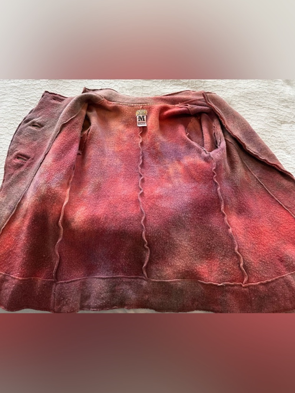 The People Of The Labyrinths wool blend, red and orange mottled-dye jacket - Picture 15 of 15
